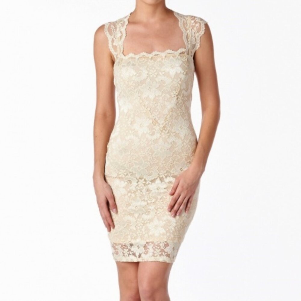 Cream Color Lace Midi Dress